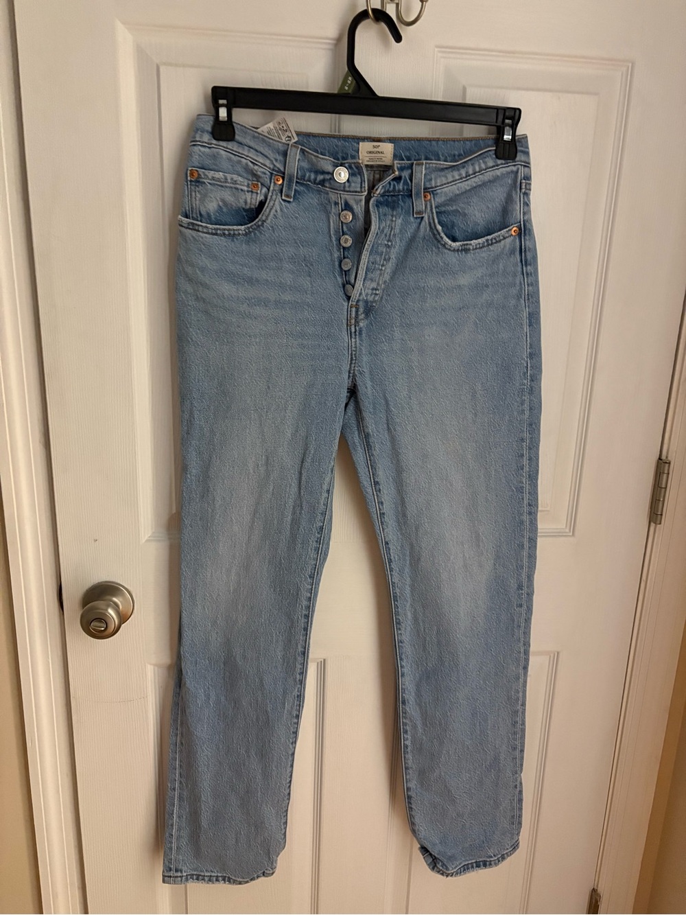 Levi's Light Blue Straight Leg High-Rise Jeans